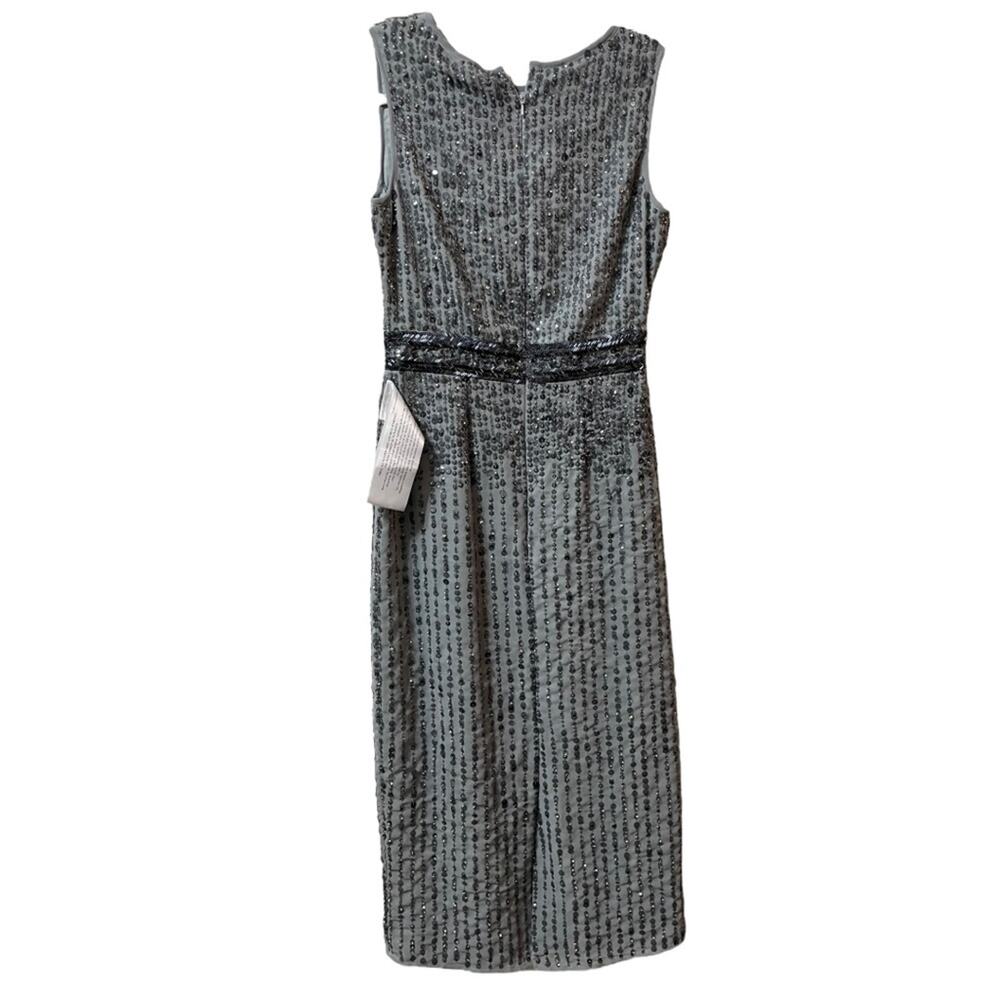 Mac Duggal Sequin Cocktail Dress Metallic Gray Size 4 10508‎ New - Picture 4 of 8